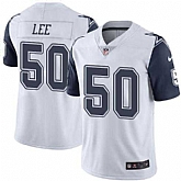 Nike Men & Women & Youth Cowboys 50 Sean Lee White Color Rush Limited Jersey,baseball caps,new era cap wholesale,wholesale hats